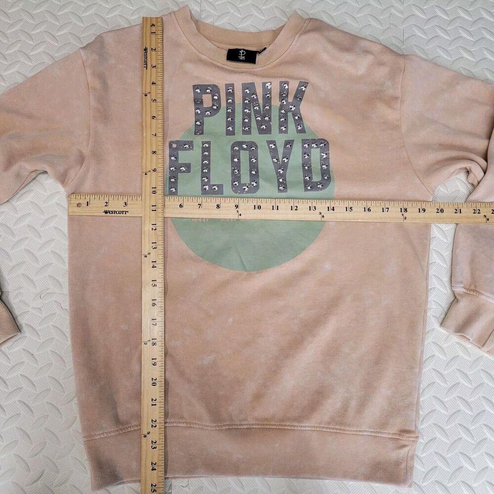 Pink Floyd Reproduction Sweatshirt Womens Small Oversized Neutral‎ Pink Studded - Picture 7 of 11